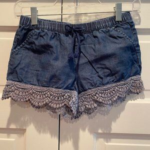 Crazy 8 Elastic Denim Lace Trim Shorts
